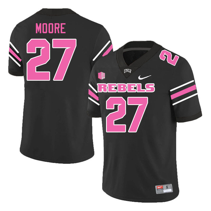 Men #27 Kela Moore UNLV Rebels College Football Jerseys Stitched-Black